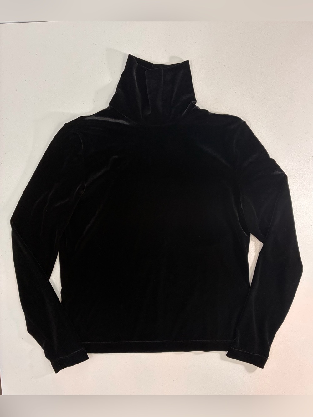 Vintage 90s Skea Shimmies Black Velour/Velvet Turtleneck Top Ski Resort - Medium